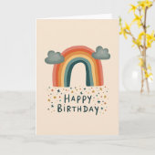 Carte d'anniversaire Rétro Arc (Fleur jaune)