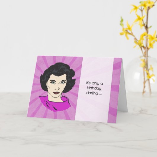 Carte d'anniversaire rétro avec Funny Obtenir plus (Fleur jaune)