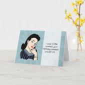 Carte d'anniversaire rétro avec message amusant (Fleur jaune)