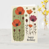 Carte d'anniversaire Retro Bloom (Fleur jaune)