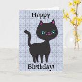 Carte d'anniversaire Retro Cat Cute Pun (Fleur jaune)