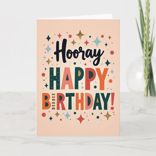Carte d'anniversaire Rétro Célébration (Devant)