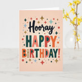 Carte d'anniversaire Rétro Célébration (Fleur jaune)