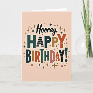 Carte d'anniversaire rétro chic