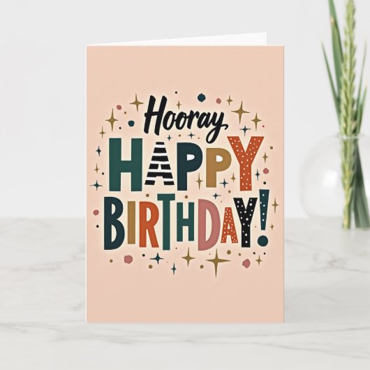 Carte d'anniversaire rétro chic (Devant)