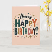 Carte d'anniversaire rétro chic (Fleur jaune)