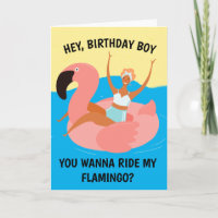 Carte d'anniversaire rétro coquine pour adulte - M