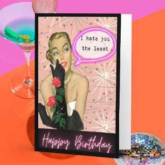 Carte d'anniversaire rétro drôle Meilleure amie-Im