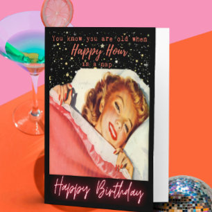 Carte d'anniversaire rétro drôle Meilleure amie-Sa