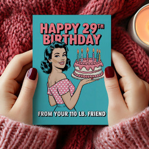Carte d'anniversaire rétro drôle pour petite amie