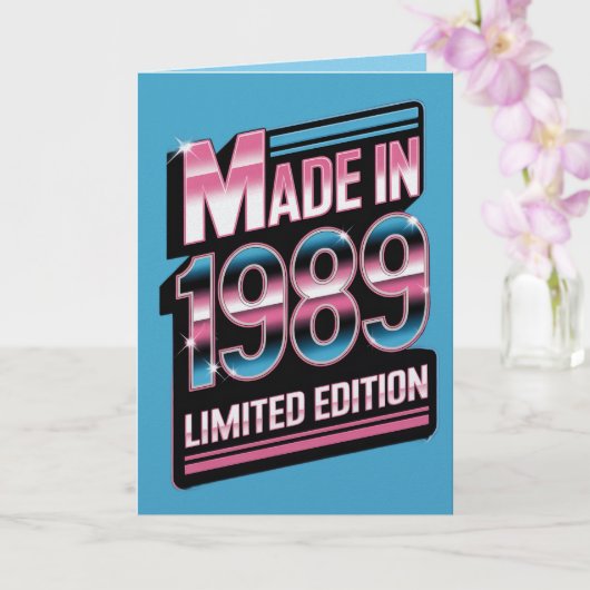 Carte d'anniversaire rétro édition limitée 1989 (Orchidée)