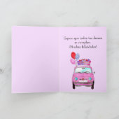 Carte d'anniversaire rétro Fiat 500 espagnole (Intérieur)