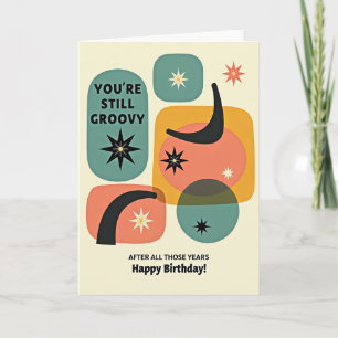 Carte d'anniversaire Rétro Formes