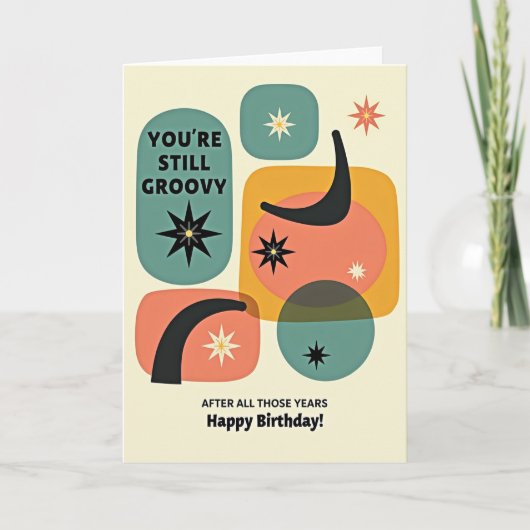 Carte d'anniversaire Rétro Formes (Devant)