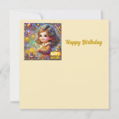 CARTE D'ANNIVERSAIRE ~ Retro Girl Lights' Display (Dos)
