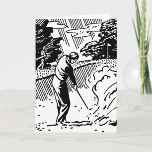 Carte d'anniversaire Retro Golfer Sand Trap