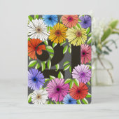 Carte d'anniversaire Retro Grey Floral Happy 21st (Debout devant)