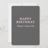 Carte d'anniversaire Retro Grey Floral Happy 21st (Dos)