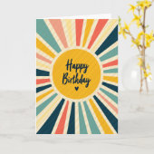 Carte d'anniversaire Retro Joy (Fleur jaune)