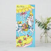 Carte d'anniversaire Retro Merry-Go-Round (Debout devant)