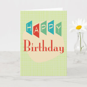 Carte d'anniversaire rétro milieu de siècle modern
