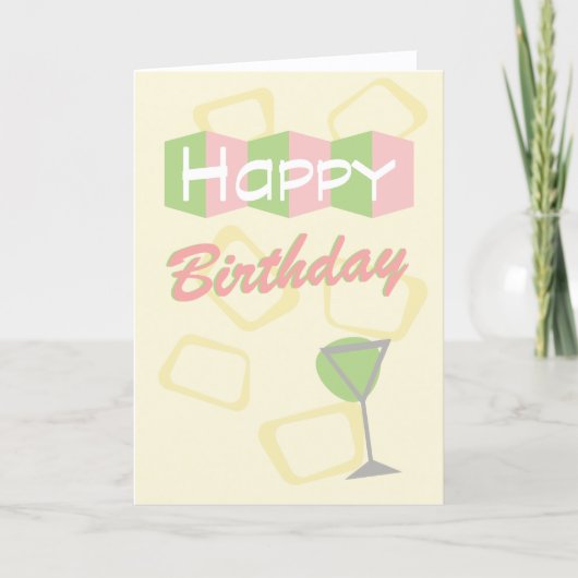 Carte d'anniversaire rétro mod (Devant)