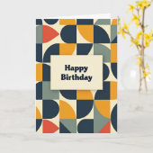 Carte d'anniversaire rétro moderne (Fleur jaune)
