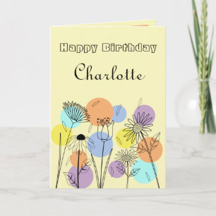 Carte d'anniversaire Retro Pastel