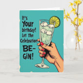Carte d'anniversaire Rétro Pop (Fleur jaune)