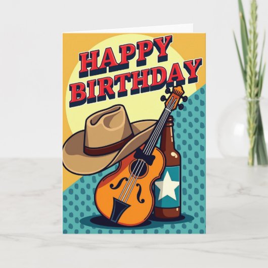 Carte d'anniversaire Rétro Pop Art (Devant)