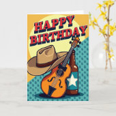 Carte d'anniversaire Rétro Pop Art (Fleur jaune)