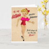 Carte d'anniversaire rétro pour mari (Fleur jaune)