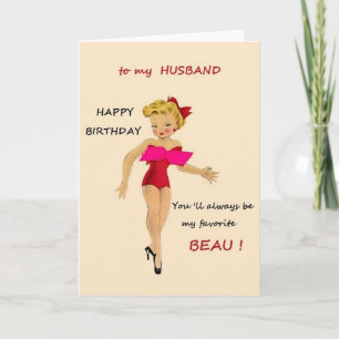 Carte d'anniversaire rétro pour mari