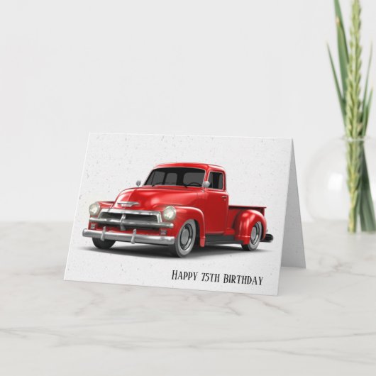 Carte d'anniversaire Retro Red Truck 75th Birthday (Devant)