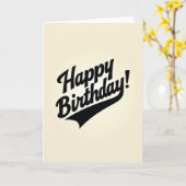 Carte d'anniversaire Retro Script (Fleur jaune)