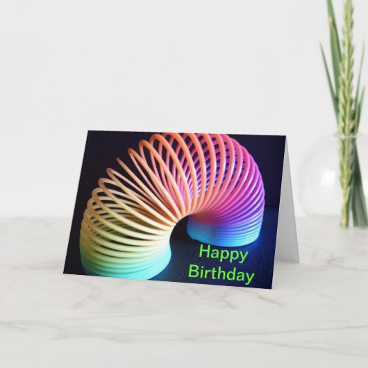 Carte d'anniversaire Retro Slinky personnalisée (Devant)