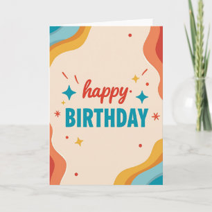 Carte d'anniversaire Rétro Vibrante