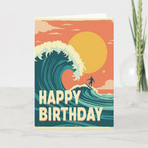 Carte d'anniversaire Rétro Wave