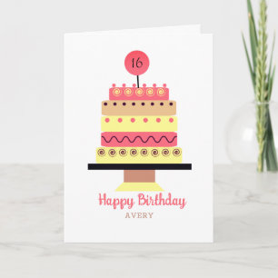 Carte d'anniversaire Retro Yummy Tall Cake