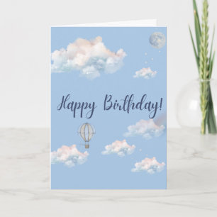 Carte d'anniversaire Rêveuse aux couleurs pastel d