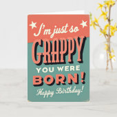 Carte d'anniversaire ringarde rétro (Fleur jaune)