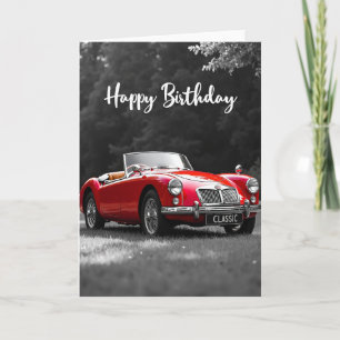 Carte d'anniversaire Roadster Rouge