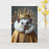 Carte d'anniversaire Robe dorée royale (Fleur jaune)