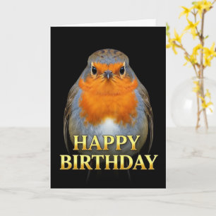CARTE D'ANNIVERSAIRE ROBIN BOLD DISTINCT GROS PLAN