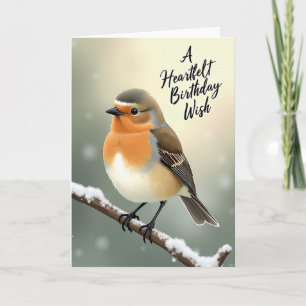 Carte d'anniversaire Robin d'hiver