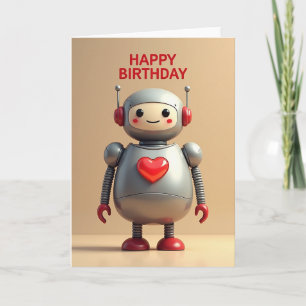 Carte d'anniversaire Robot Sucré