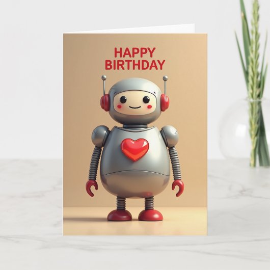 Carte d'anniversaire Robot Sucré (Devant)