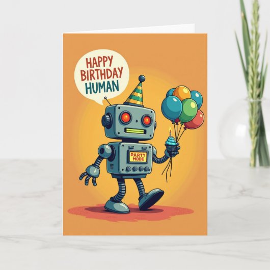 Carte d'anniversaire Robot Sucré (Devant)