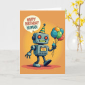 Carte d'anniversaire Robot Sucré (Fleur jaune)