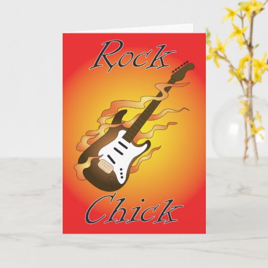 carte d'anniversaire rock chick (Fleur jaune)